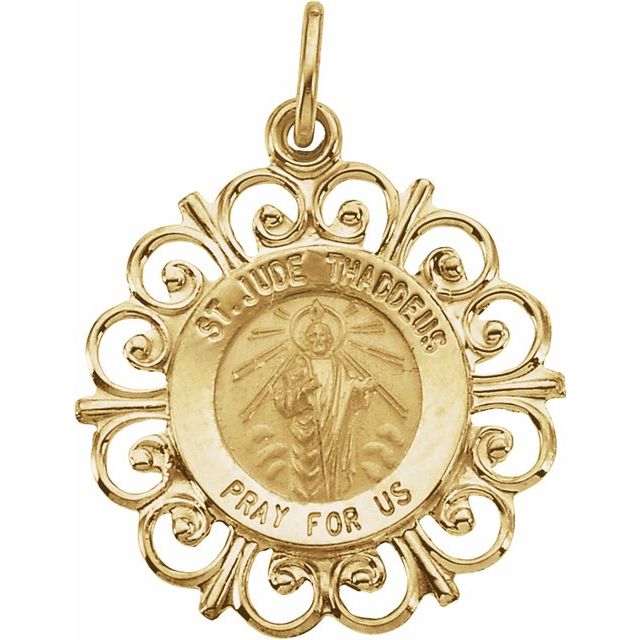 14K Yellow Gold St. Jude Medal