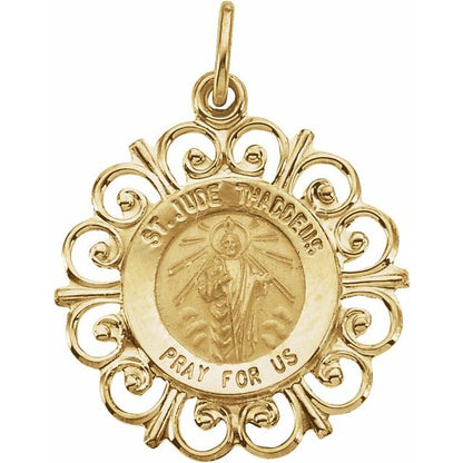 14K Yellow Gold St. Jude Medal