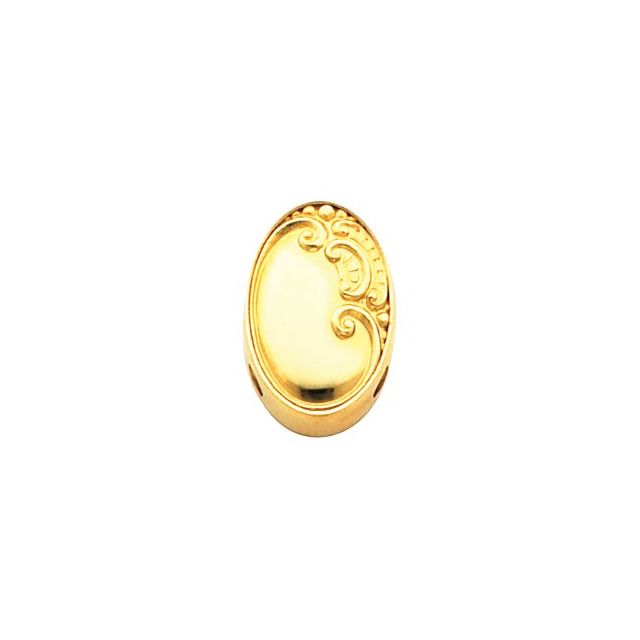 14K Yellow Gold Decorative Bracelet Slide, Style 2