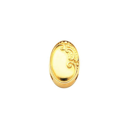 14K Yellow Gold Decorative Bracelet Slide, Style 2