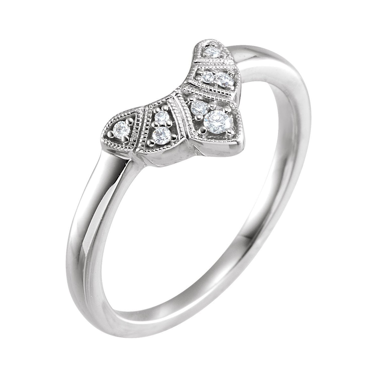 .06 CTW Natural Diamond Contour Band, 8 mm