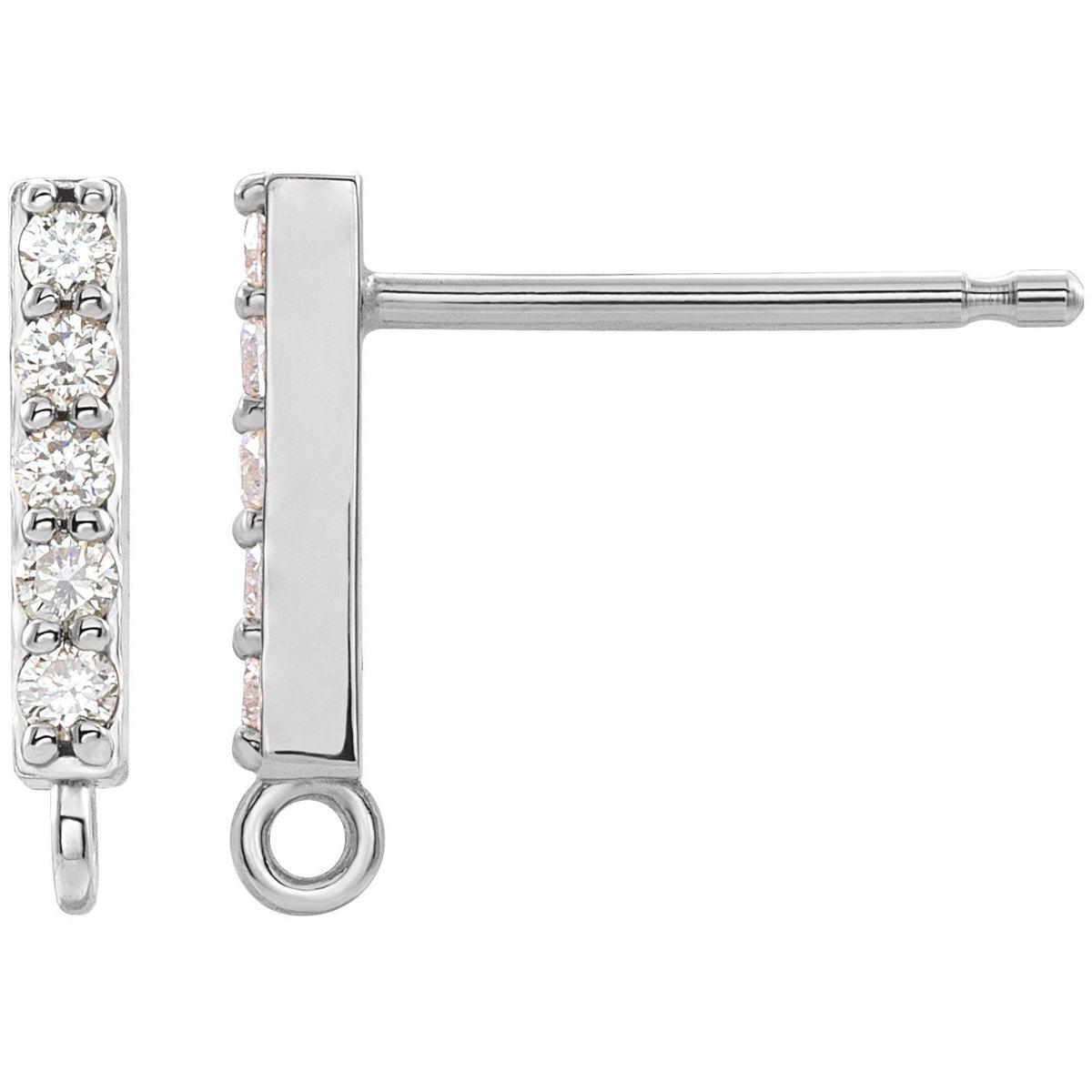 .04 CTW Natural or Lab-Grown Diamond Bar Earring Top