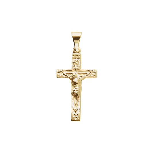 14K Yellow Gold 23.5x14 mm Crucifix Pendant