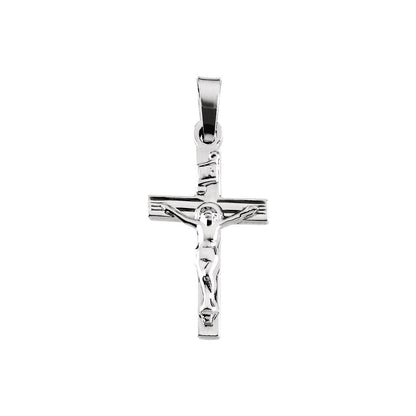 14K White Gold 17.5x11 mm Crucifix Pendant