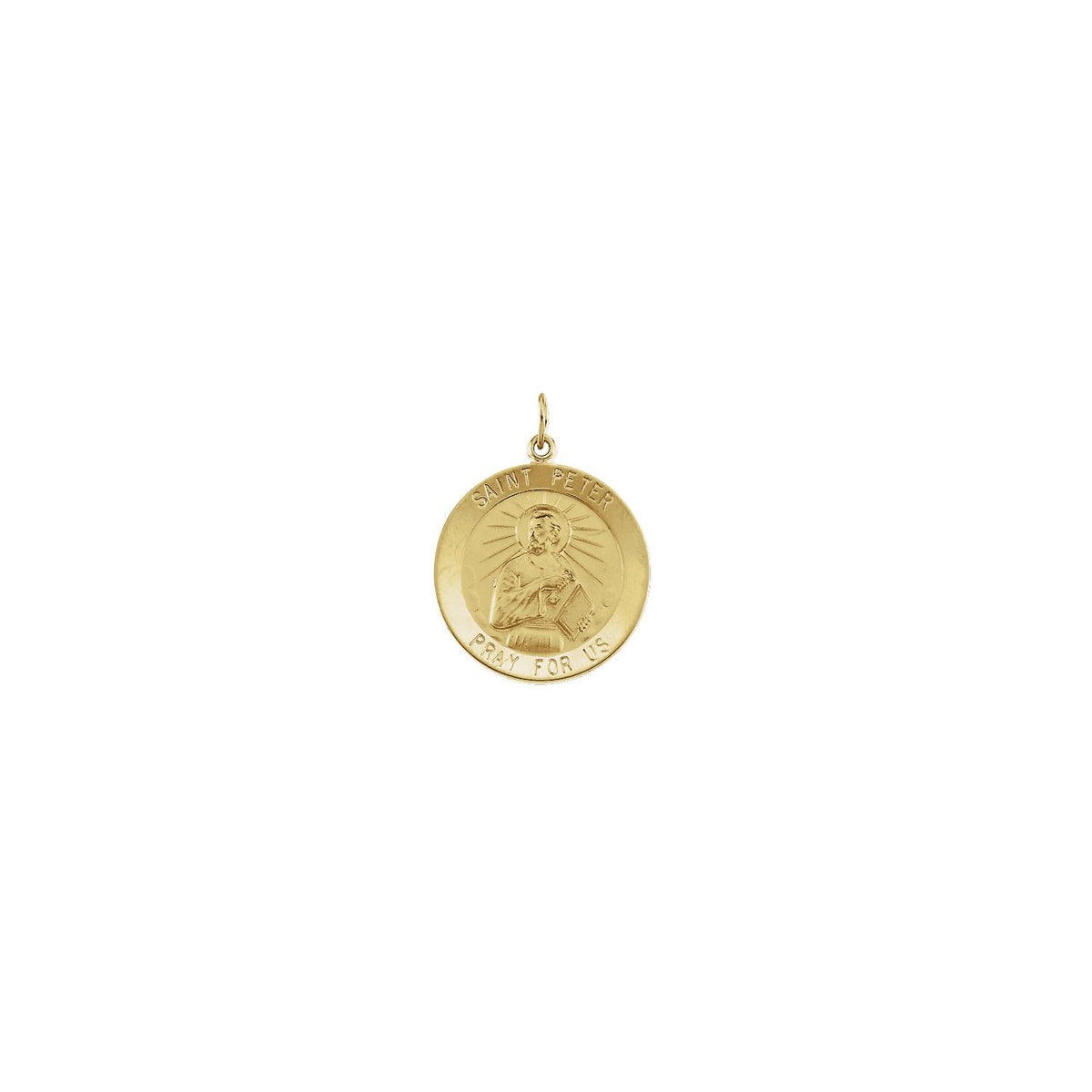 14K Yellow Gold Round St. Peter Medal
