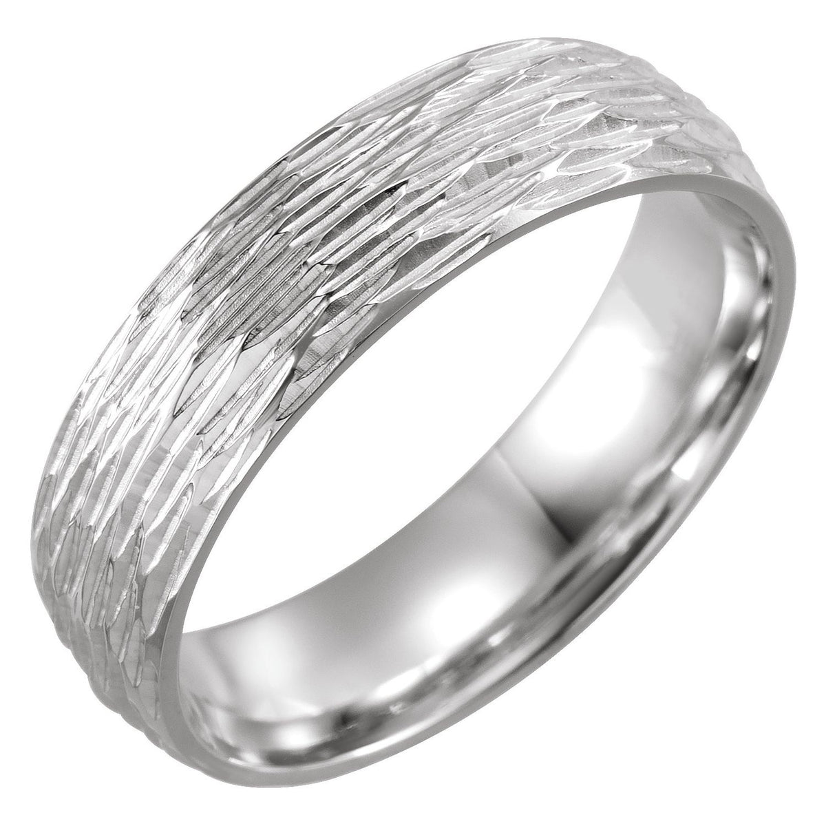 Tree Bark-Inspired Comfort-Fit Flat Band, 4 mm