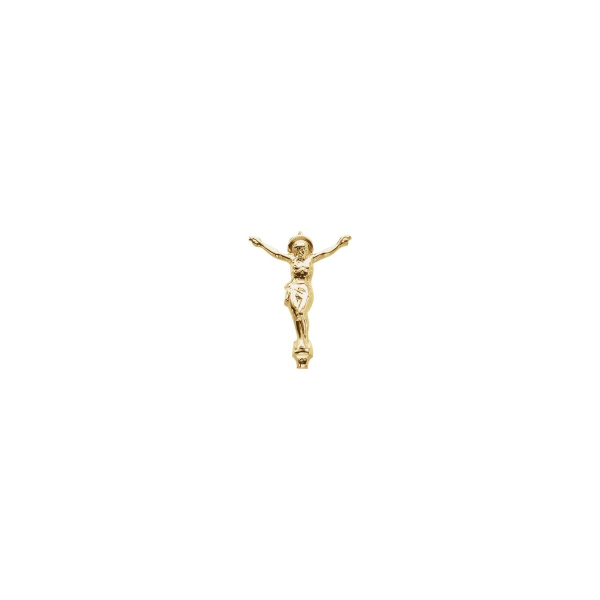 14K Yellow Gold 23x17 mm Crucifix Pendant