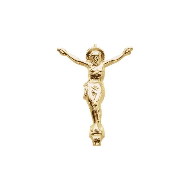 14K Yellow Gold 23x17 mm Crucifix Pendant