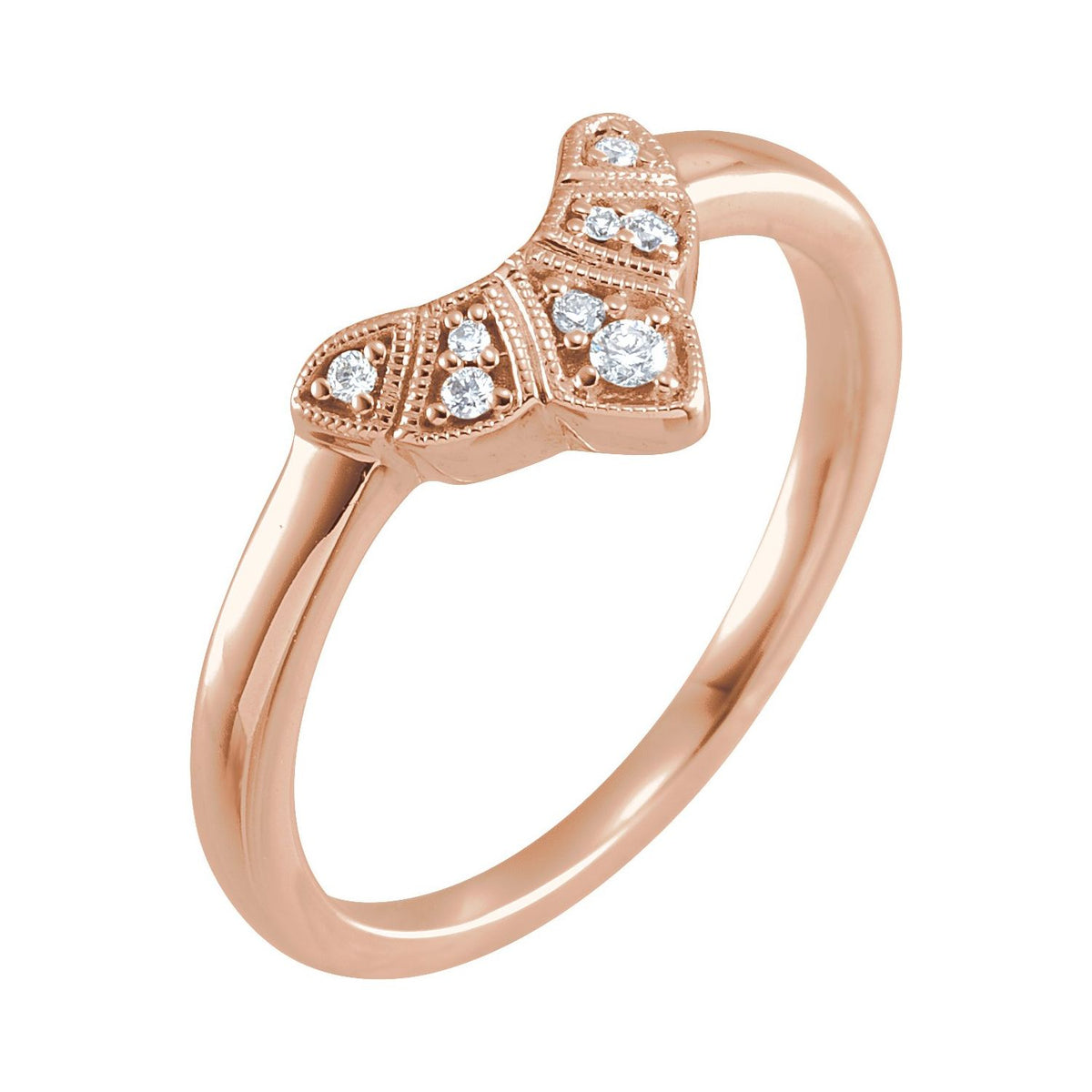 .06 CTW Natural Diamond Contour Band, 8 mm