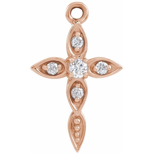 .03 CTW Natural Diamond Cross Dangle