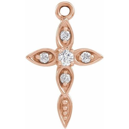 .03 CTW Natural Diamond Cross Dangle