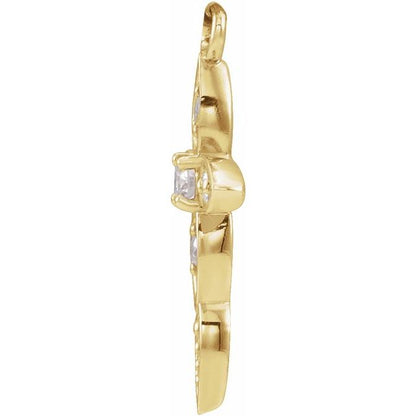 .03 CTW Natural Diamond Cross Dangle