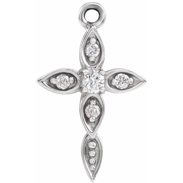 .03 CTW Natural Diamond Cross Dangle