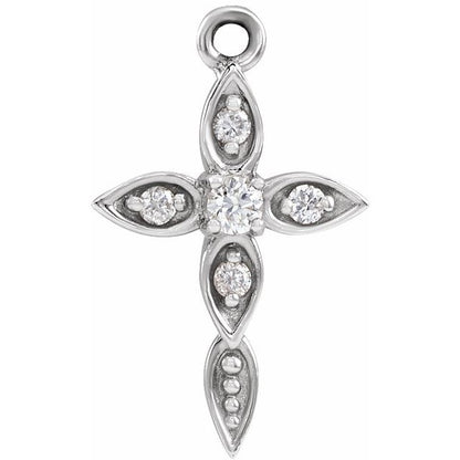 .03 CTW Natural Diamond Cross Dangle