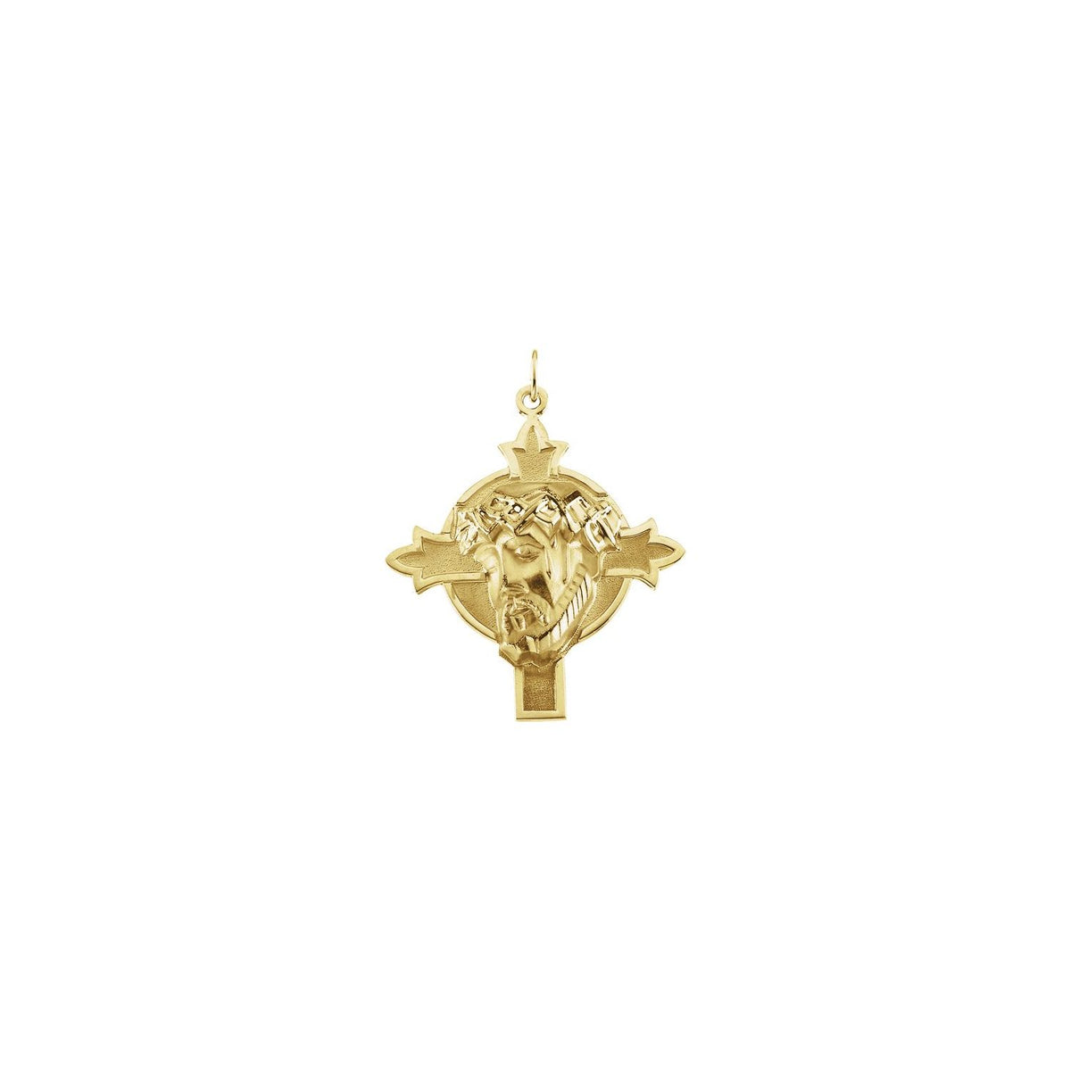14K Yellow Gold 22.5x21. Face of Jesus Pendant