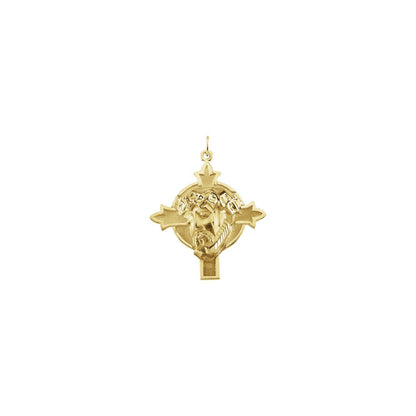 14K Yellow Gold 22.5x21. Face of Jesus Pendant