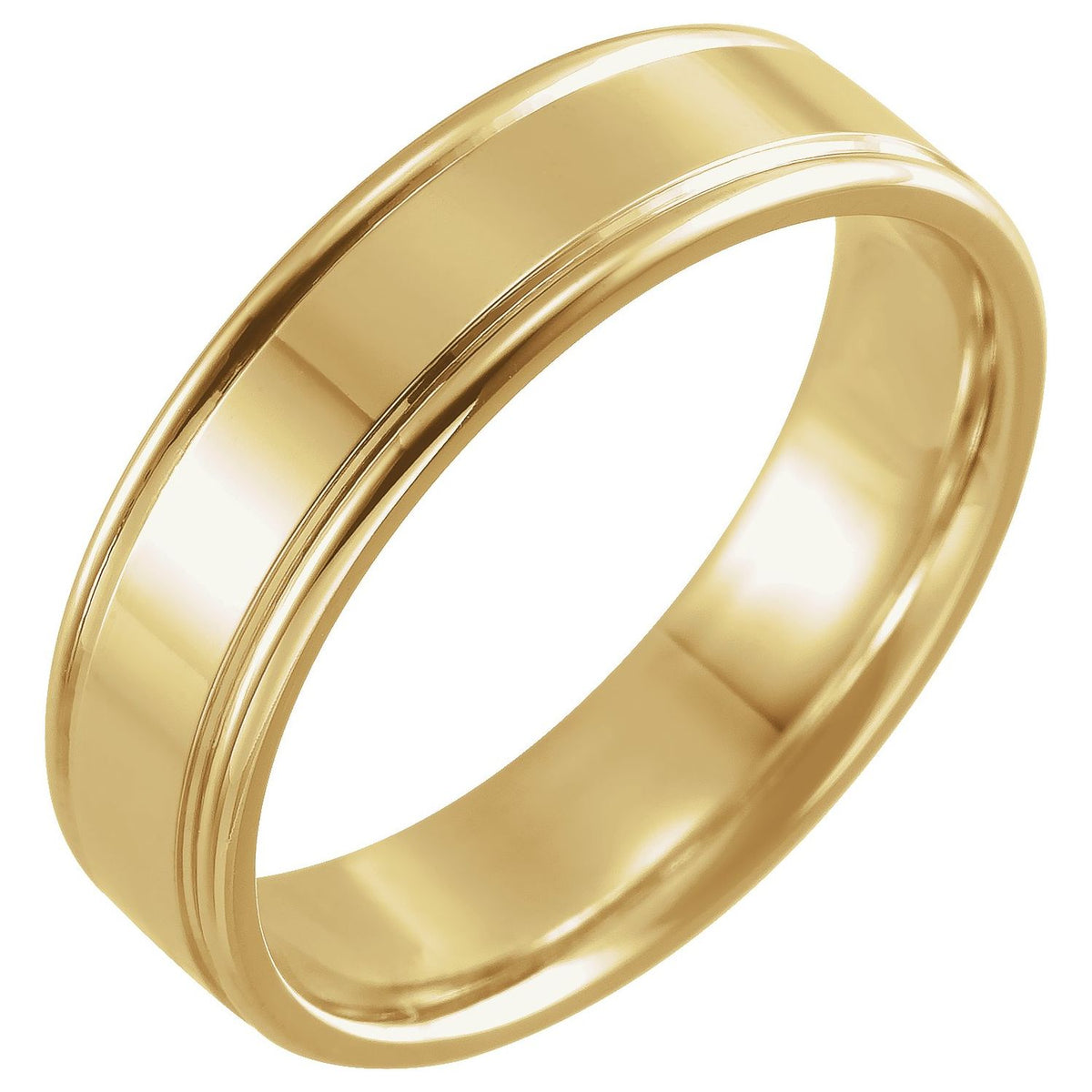 Grooved Comfort-Fit Flat Band, 5 mm (52013)