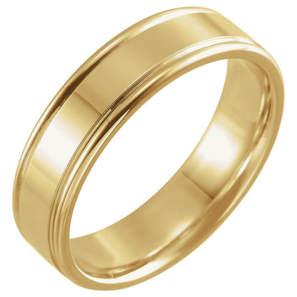 Grooved Comfort-Fit Flat Band, 5 mm (52013)