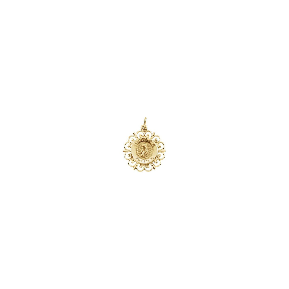 14K Yellow Gold St. Peregrine Medal
