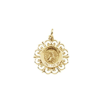 14K Yellow Gold St. Peregrine Medal