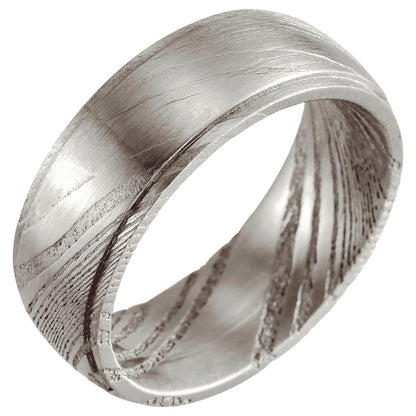 Damascus Steel Patterned Flat Edge Band
