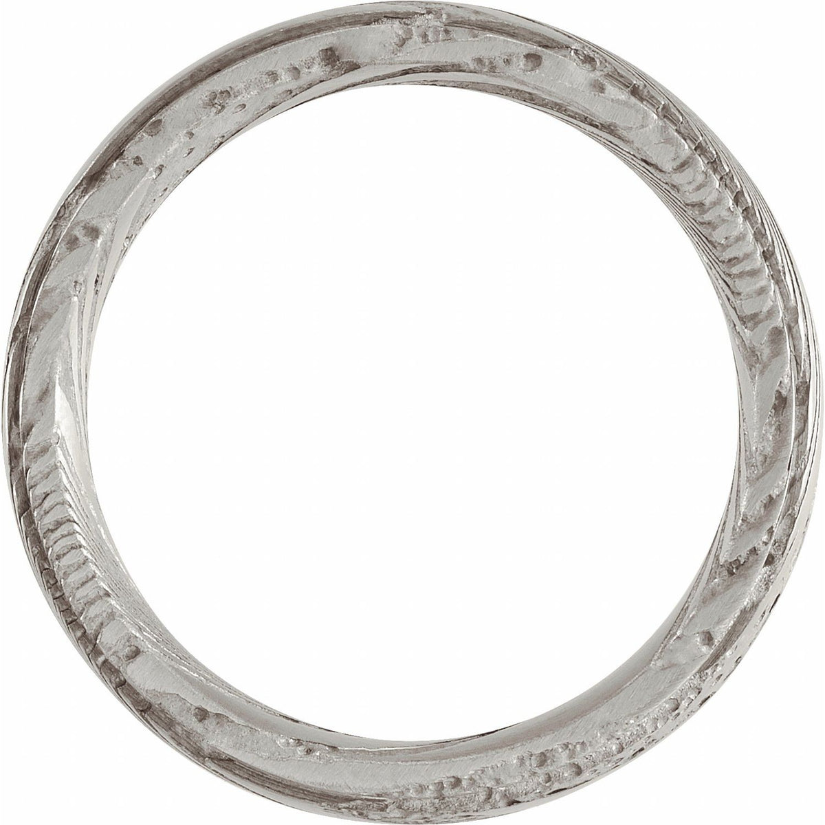 Damascus Steel Patterned Flat Edge Band