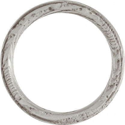 Damascus Steel Patterned Flat Edge Band