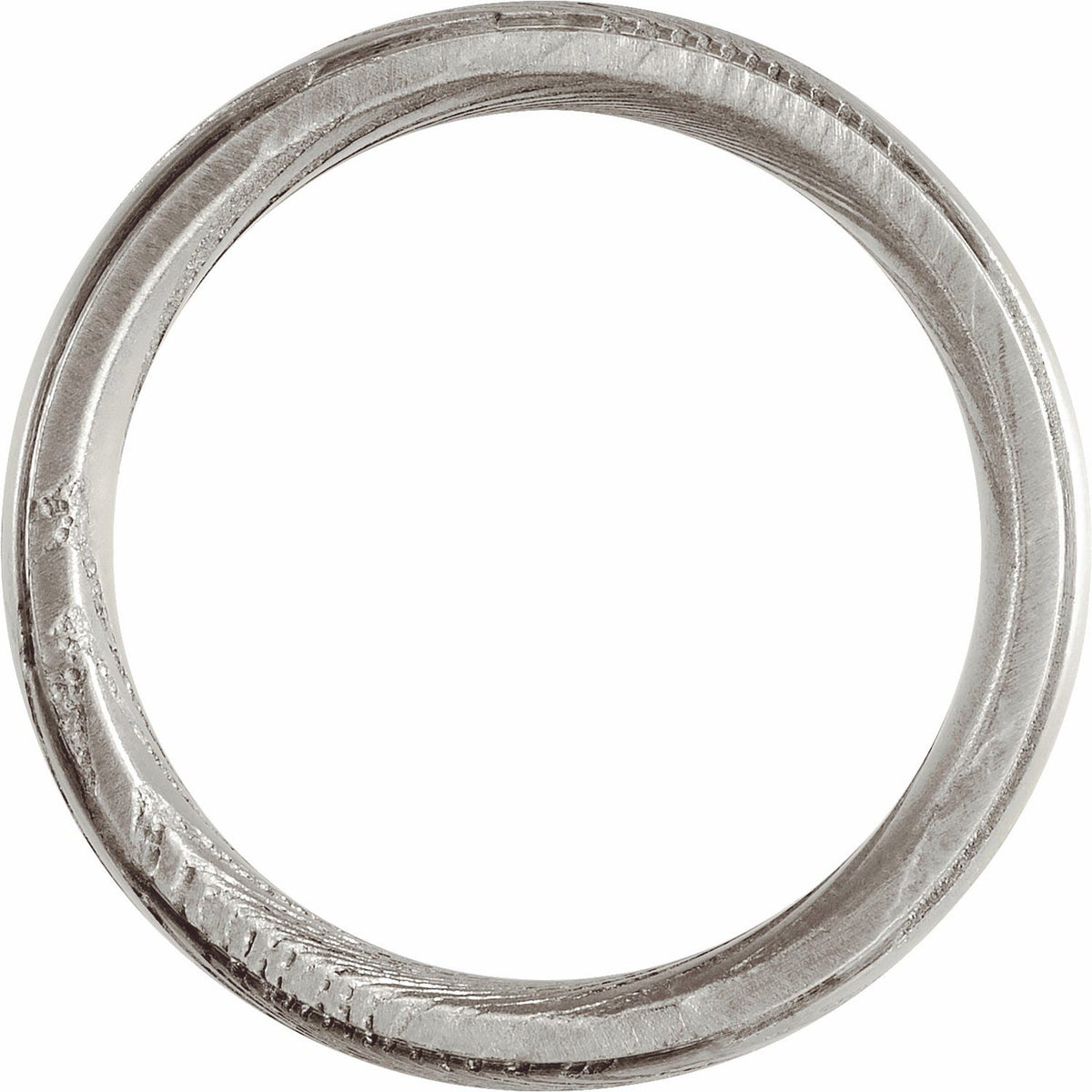 Damascus Steel Patterned Flat Edge Band