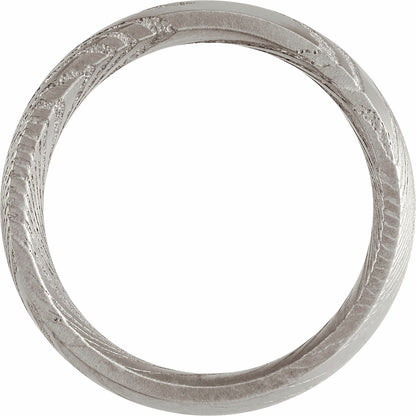 Damascus Steel Comfort-Fit Flat Band, 6 mm