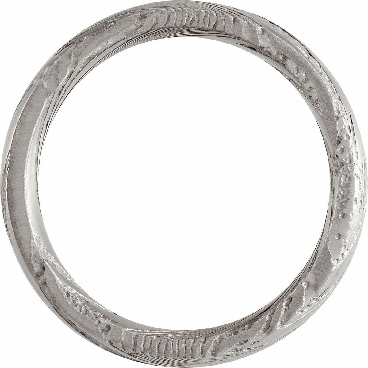 Damascus Steel Comfort-Fit Flat Band, 6 mm