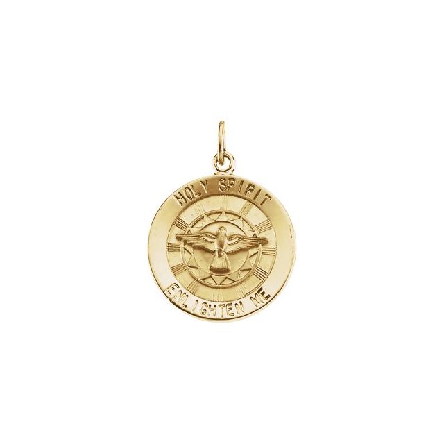 14K Yellow Gold Holy Spirit Medal