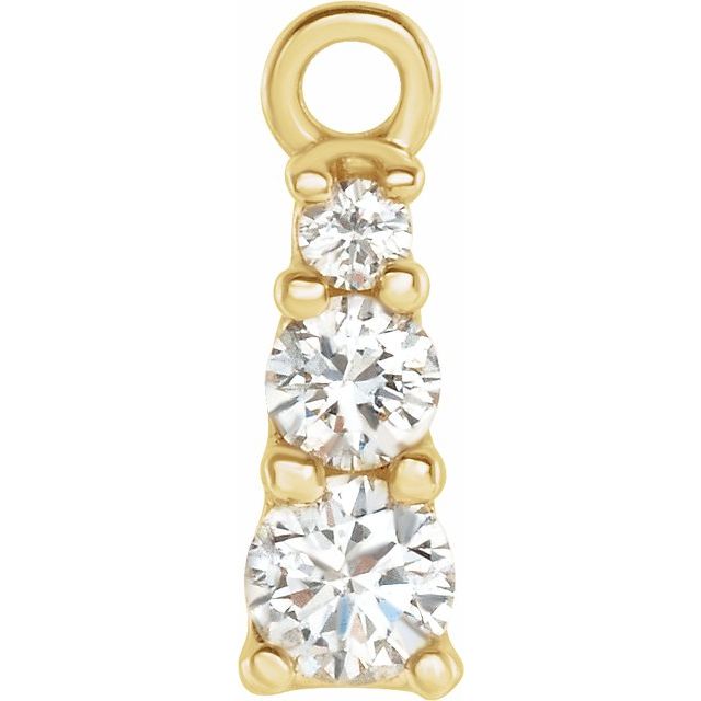 .07 CTW Natural Diamond Dangle, 2.49 mm x 7.41 mm
