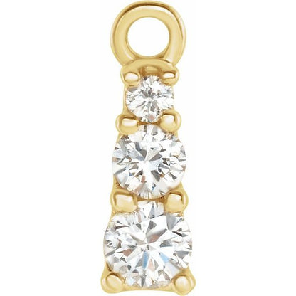 .07 CTW Natural Diamond Dangle, 2.49 mm x 7.41 mm