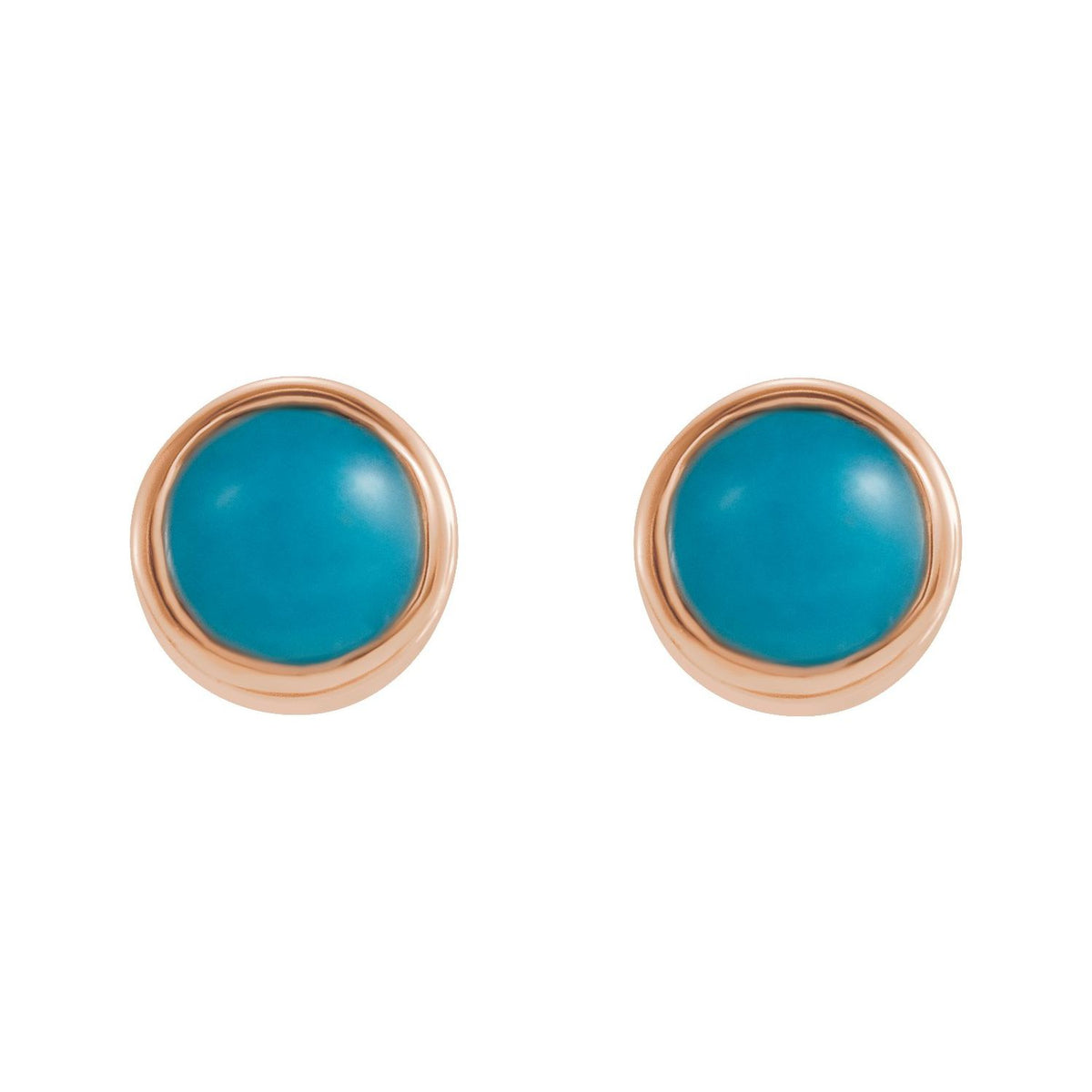 Natural Turquoise Bezel-Set Earrings