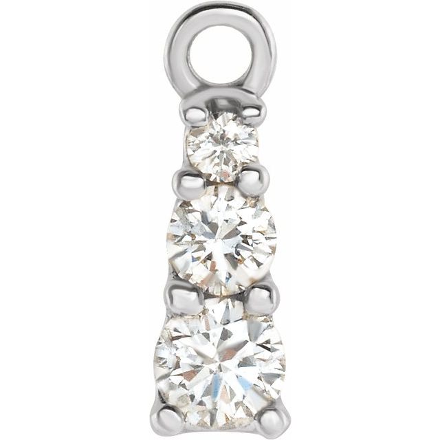 .07 CTW Natural Diamond Dangle, 2.49 mm x 7.41 mm
