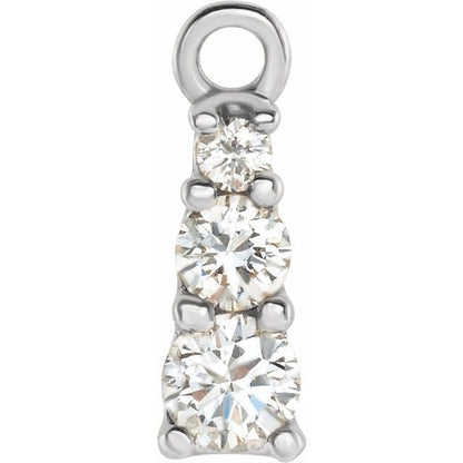 .07 CTW Natural Diamond Dangle, 2.49 mm x 7.41 mm