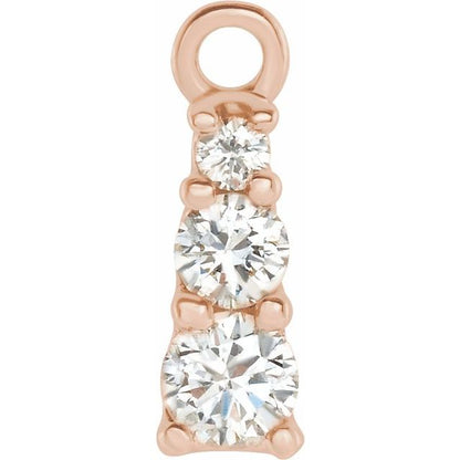 .07 CTW Natural Diamond Dangle, 2.49 mm x 7.41 mm