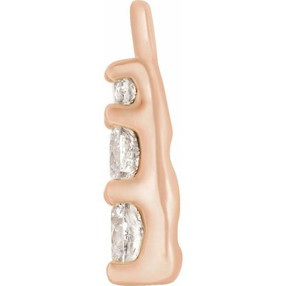 .07 CTW Natural Diamond Dangle, 2.49 mm x 7.41 mm