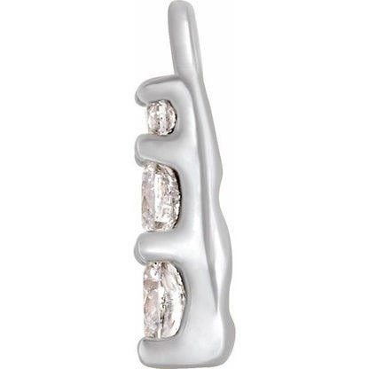 .07 CTW Natural Diamond Dangle, 2.49 mm x 7.41 mm