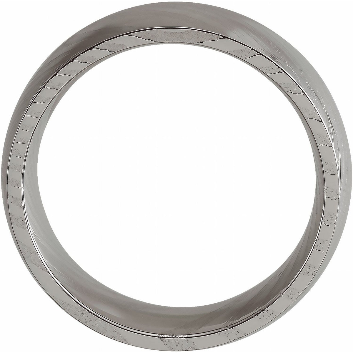 Damascus Steel Half Round Patterned Comfort-Fit Band