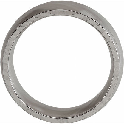 Damascus Steel Half Round Patterned Comfort-Fit Band