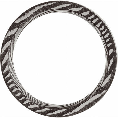 Damascus Steel Comfort-Fit Flat Band, 8 mm
