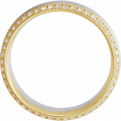 14K White & Yellow Gold 1/5 CTW Natural Diamond Band, 6 mm