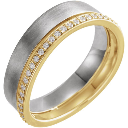 14K Yellow/White Gold 1/3 CTW Natural Diamond Duo Wedding Band