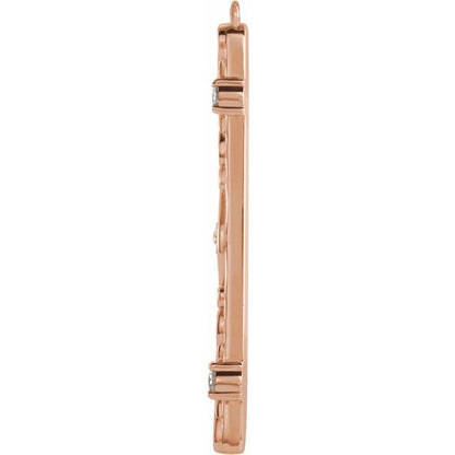 .04 CTW Diamond Vintage-Inspired Bar Dangle