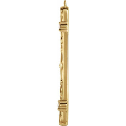 .04 CTW Diamond Vintage-Inspired Bar Dangle