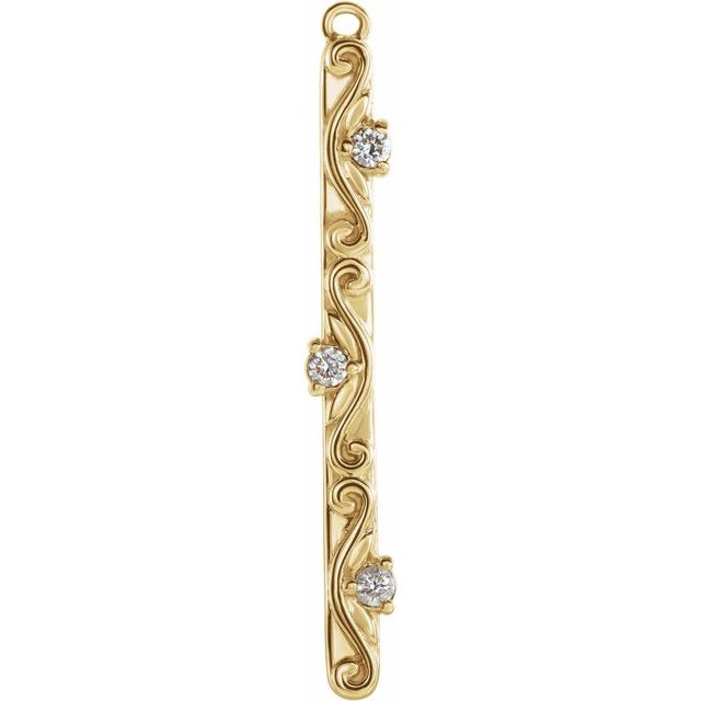 .04 CTW Diamond Vintage-Inspired Bar Dangle