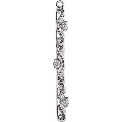 .04 CTW Diamond Vintage-Inspired Bar Dangle