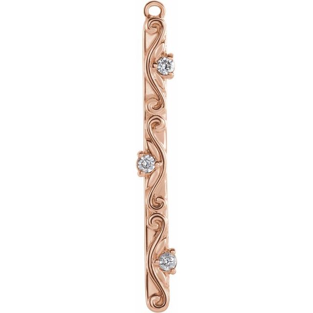 .04 CTW Diamond Vintage-Inspired Bar Dangle