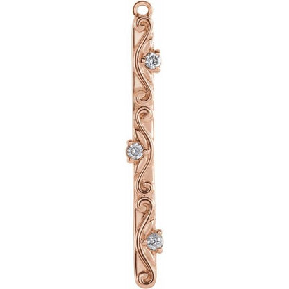 .04 CTW Diamond Vintage-Inspired Bar Dangle